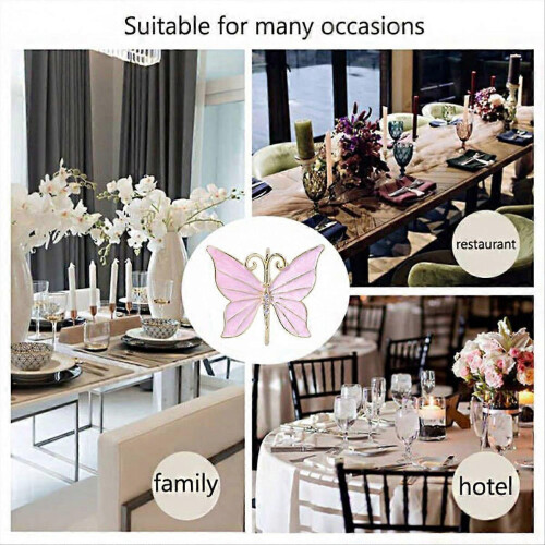 8PCS Flower Butterfly Napkin Ring Holders for Easter Wedding Party Decor 1