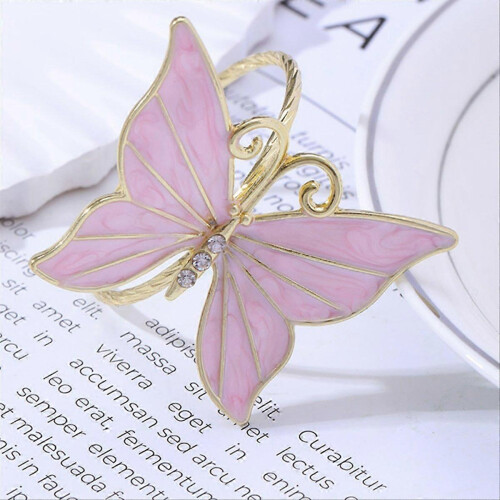 8PCS Flower Butterfly Napkin Ring Holders for Easter Wedding Party Decor 2
