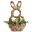 2X Hand Woven Wicker Easter Bunny Basket Hanging Wall Pocket Spring Decor 2