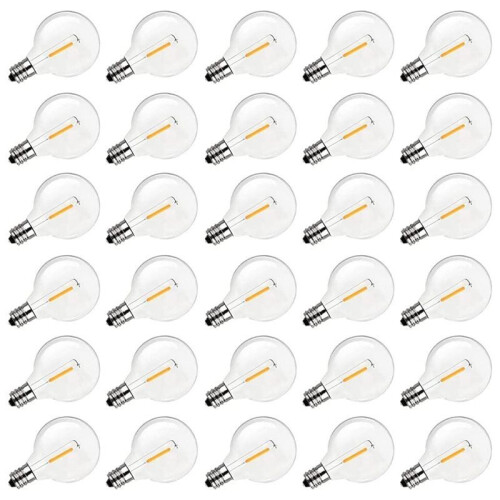 G40 Led Replacement Light Bulbs, E12 Screw Base Shatterproof Globe Bulbs for Outdoor String Lights, Warm White, 60Pack 1
