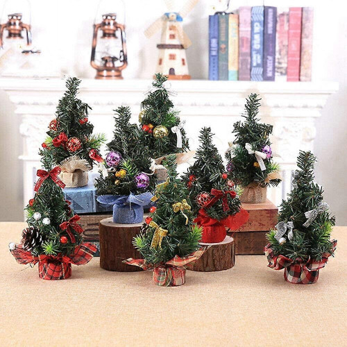 Red 20cm Mini Artificial Christmas Tree Tabletop Decoration Ornament 1