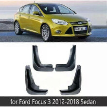 (Focus 3 Sedan)Compatible 4 PCS Car Mud Flaps for Ford Focus 3 MK3 2011~2018 Mudguard Splash Guards
