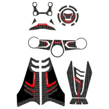 (B-Style-Set in Rot) Passend für Honda CBR650R 19-20 Modifizierter neuer Tankdeckelaufkleber Fischgrätenmuster