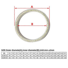 (100 mm – 54 LEDs) SMD Angel Eye Circle 100 105 110 120 125 140 145 160 mm Vollkreisring mit Abdeckung