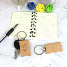 50Pcs Blank Wooden Key Chain Wood Keychain Key Ring Key Tags Personalized or Best Gift