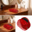 Miroir de maquillage en acétate robuste avec peigne-Rouge 3