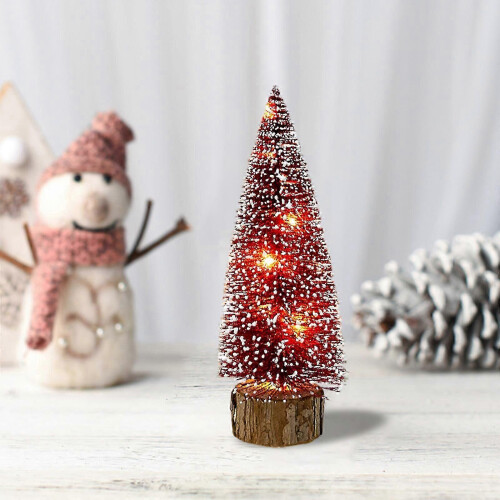 Christmas Tree Red LED Mini Illuminated Desktop Decoration Scene Layout 1