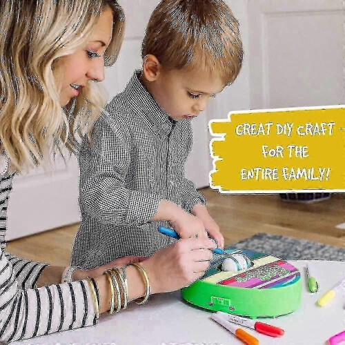Eggmazing Easter Egg Mini Decorator Kit - Arts & Crafts Set with Egg Spinner & 6 Markers (Packaging May Vary) 2