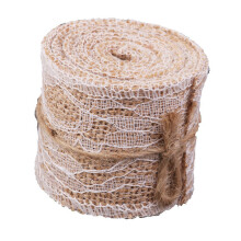 2M Ambachtelijk Burlap Lint Met Kant Voor DIY En Feestdecoratie