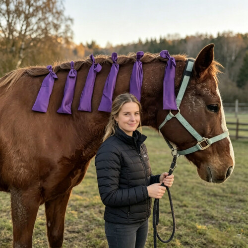 8 unités de protecteurs de crin de cheval en nylon lisse-Noir 2