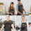 Kitchen Apron Black Unisex Adjustable Pockets 100% Cotton Set 8