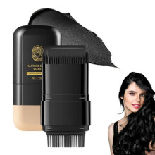 Hair Color Stick with Comb for Quick Gray Coverage, Waterproof DualAction Root Touch Up Black