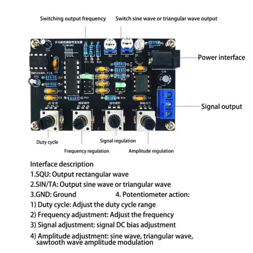 3X ICL8038 Function Signal Generator Module Sine Square Triangle Signal Generators DIY Welding Practice Kit Without Case 2