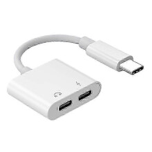 2-in-1 Dual Type-C -kuulokesovitin USB-C-jakoliitin AUX-äänilatausmuunnin sopii seuraaviin: