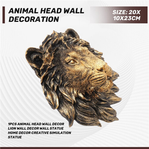 1Pcs Animal  Wall Decor Lion Wall Decor Wall Statue Home Decor  Simulation Statue 2