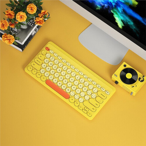 2.4G Wireless Keyboard Mouse Set Gaming Colorful Round Keycap Keyboard Multimedia Keys for Windows / 1