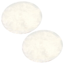 2X Nachahmung Schaffell Teppich 30 30cm Teppich weichen flauschigen langen Haaren dekorative Kissen Sofakissen (Weiss Runde)