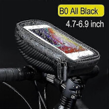 (B0 All Black)Applicable New Bike Phone Holder Bag Case Waterproof Cycling Bike Mount 6.9in Mobile Phone