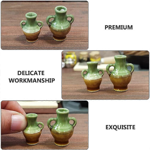 Mini Ceramic Binaural Vase Decor Set 1Pack Craft 2
