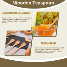 30 Pieces Wooden Spoon Small Soup Spoons Serving Spoons Condiments Spoons Wooden Honey Teaspoon Wood brown