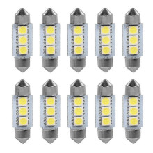 10 τεμάχια λαμπτήρες LED 36mm 12V 3 SMD 5050 Festoon, εσωτερικό φως αυτοκινήτου, λ
