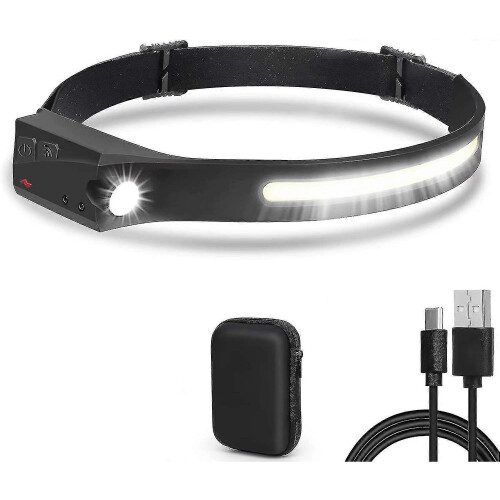 Προβολέας, Super Bright 350 Lumens 6-mode Sensor Headlamp, Επαναφορτιζόμενος USB Ipx6 Αδιάβρ