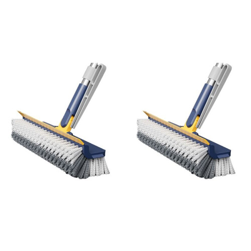 2X Long-Handled Floor Brush, Multi-Functional Scraping and Cleaning Brush, Cleaning Without Blind Spots