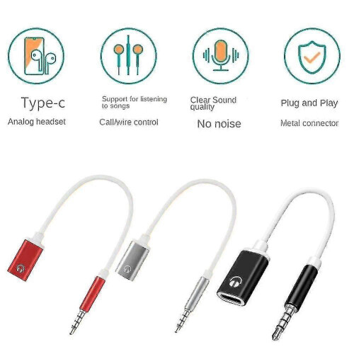3,5 mm han til type-c hun hovedtelefonkonverter flad til rund analog lap 2