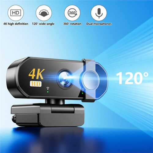 4K HD USB Webcam for Laptop Desktop External Camera Plug  Webcam Auto-Focus Streaming for Online Classes Live Video