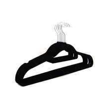 10St Luxe Zwarte Flock Kledinghangers Antislip Voor Jas En Sjaal