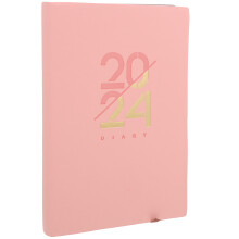 1Roze Planner 2024 A5 Met PU Kaft Voor Studenten En Kantoor