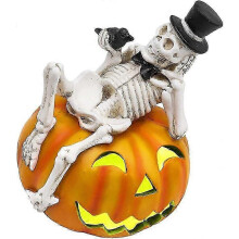 Halloween töklámpás csontváz töklámpa színes töklámpások gyanta halloweeni fények elemes
