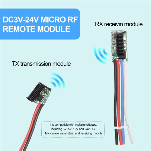 DC3V 5V 12V 24V Wide Voltage Universal Miniature Transmitter/Receiver Module 433 Power- Transmission Module