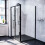 NES Home 1400mm Black Sliding Door 800mm Frameless Side Panel & Slate Grey Tray 4