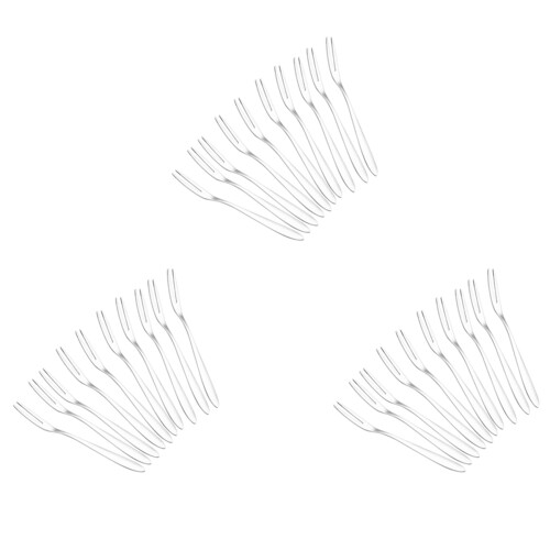 30Pcs Stainless Steel Reusable Fruit Fork Cake Snack Dessert Salad Flatware Fork Two-Tine Fork Set Kitchen Tool 13cm