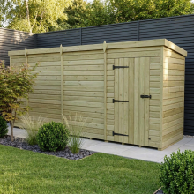 15 x 4 Pent Shed Tanalised (Single Door, No Windows)
