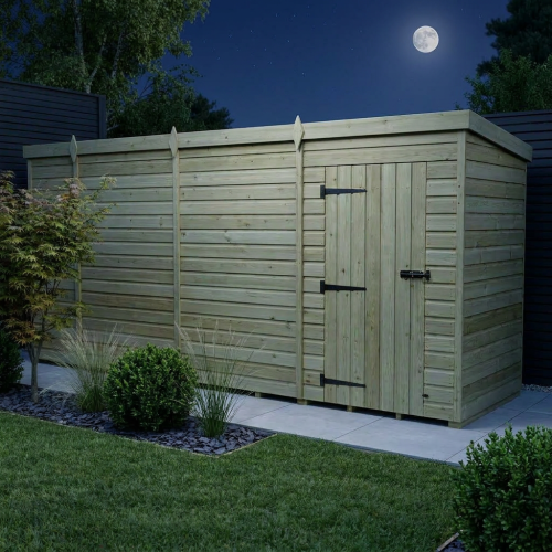 15 x 4 Pent Shed Tanalised (Single Door, No Windows) 2