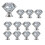 12 Pcs 30mm Glass Dresser Knobs Diamond Drawer Knobs Pulls Handles Kitchen Cabinet Knobs (silver) 1