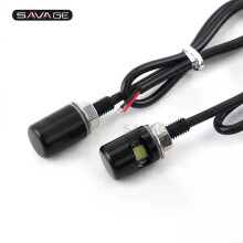 (Schwarz) Gilt für 1 Paar CNC Motorradzubehör Universal 12V LED Kennzeichenhalterung mit Schraubenbolzen
