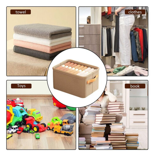 Multi-Functional Closet Organizer,Steel Ring Storage Box, Fabric Folding Bedroom Wardrobe Clothes Storage Box B 1