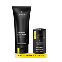 Lumin - Dynamic Duo - Skin Care kit for Men - Includes: Charcoal Face Wash Daily Detox & Daily Face Moisturiser,Suitable for all skin types, Daily