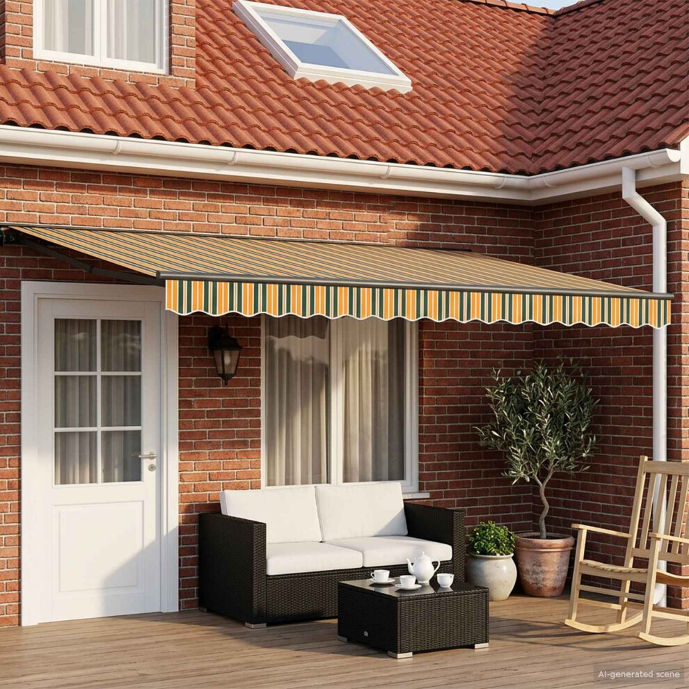 Vidaxl Manual Awning Frame With Leds 4.5 X 3.5 M