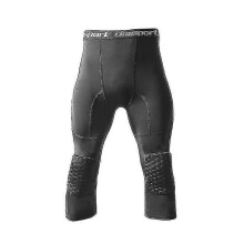 Leggings da basket con ginocchiere per uomo, pantaloni a compressione 3/4, pantaloni sportivi multiuso