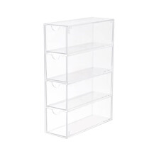 Caja de Almacenamiento de Gafas de 4 Capas, Organizador de Gafas , Soporte de Exhibición Apilable Multifuncional, Cosméticos Reutilizables