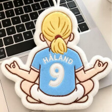 (Back view haaland) Cute Cartoon Haland Kitchen Hand Towel Wall-Mounted Water-Absorbent Quick-Dry Coral Fleece Hand Towel