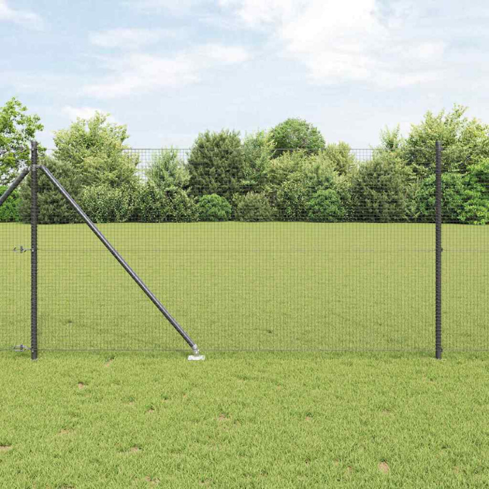 Vidaxl Welded Wire Fence With Spikes 25 X 1 M (W X H) Pvc-Coated Steel