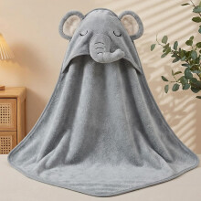 3 Pack Hooded Baby Towel 80x80CM Soft Bath Towel with 2 Square Scarve