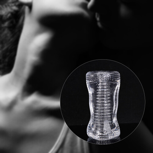 3D Texture Male Masturbator Sleeve, Transparent 1