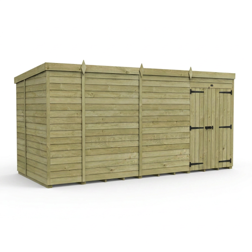13 x 6 Pent Shed Tanalised (Double Door, No Windows) 1