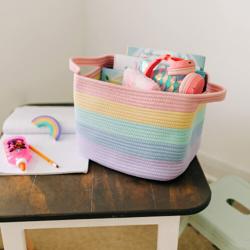 OrganiHaus Rainbow Storage Baskets for Shelves  Bathroom Small Laundry 2